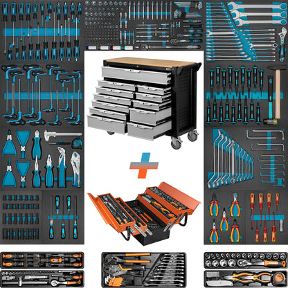 Carrello portautensili Imperiumtools, dotato di 12 cassetti, carrello portautensili per officina 