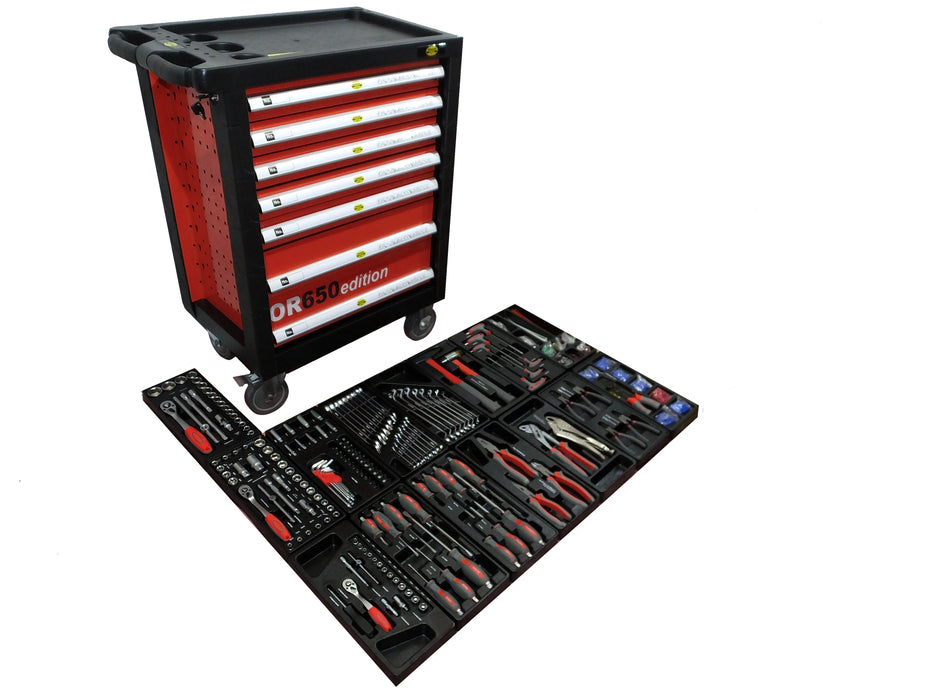 Workshop trolley 7 drawers 650-piece OR650 Edition